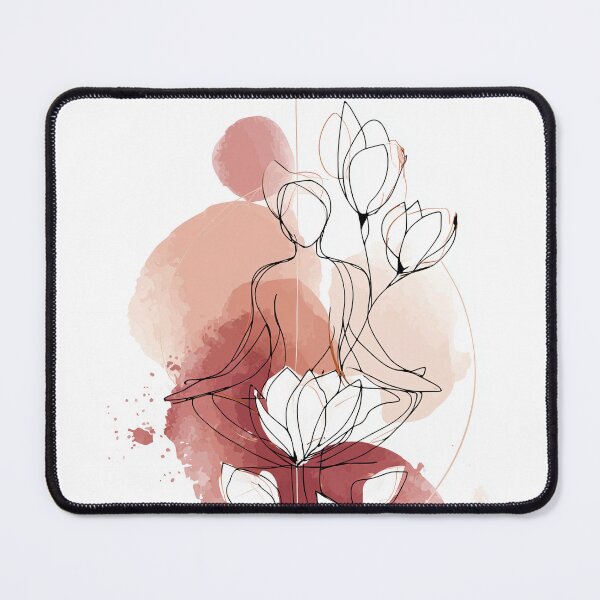 Item preview, Abstract Female Figure doing yoga with Flowers designed and sold by lautir.