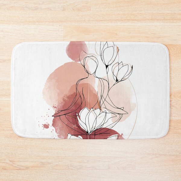 Item preview, Abstract Female Figure doing yoga with Flowers designed and sold by lautir.