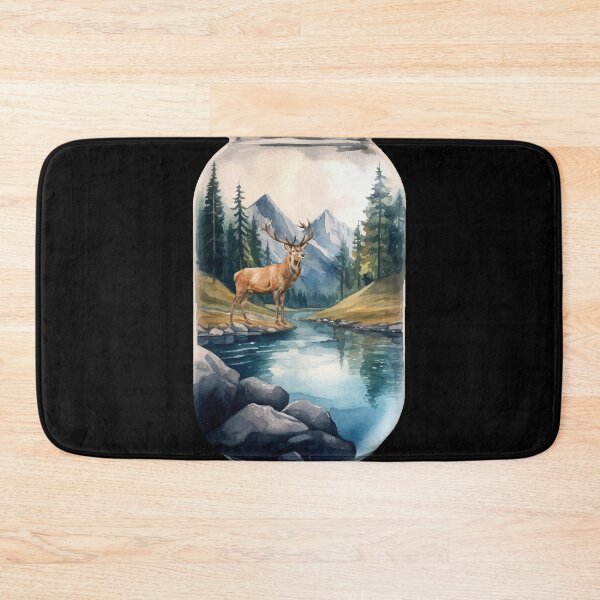 Item preview, Deer On The Bank Of A Mountain Stream In A Jar designed and sold by JokeAndStyle.