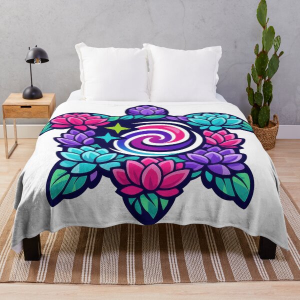 Item preview, Botanical Silhouette Sea Turtle with Cosmic Swirl Emblem designed and sold by zoughlal.