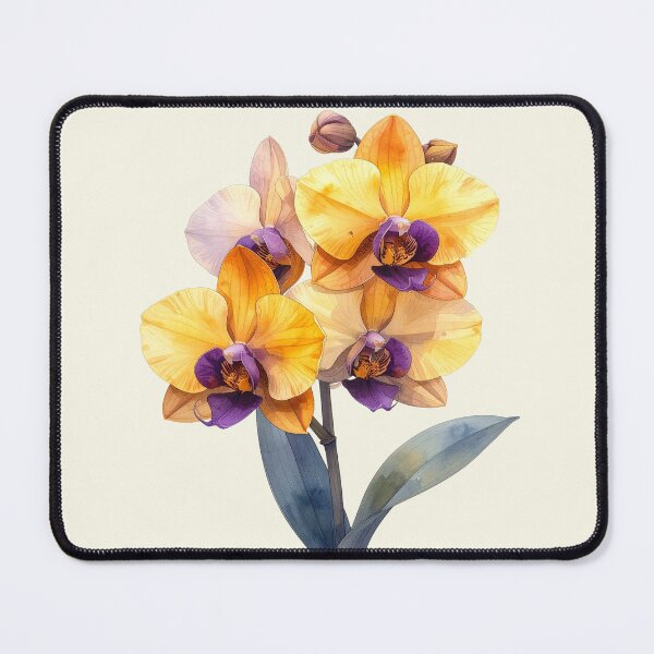 Item preview, Gentle beauty, yellow orchid with a dark purple center designed and sold by LiskoDesign.