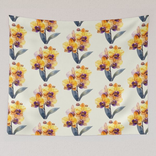 Item preview, Gentle beauty, yellow orchid with a dark purple center designed and sold by LiskoDesign.