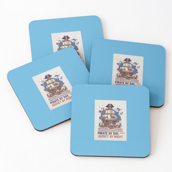 Item preview, Pirate By Day Coffee Addict By Night Space Ship Illustration designed and sold by Scro-Ciob-Shop.