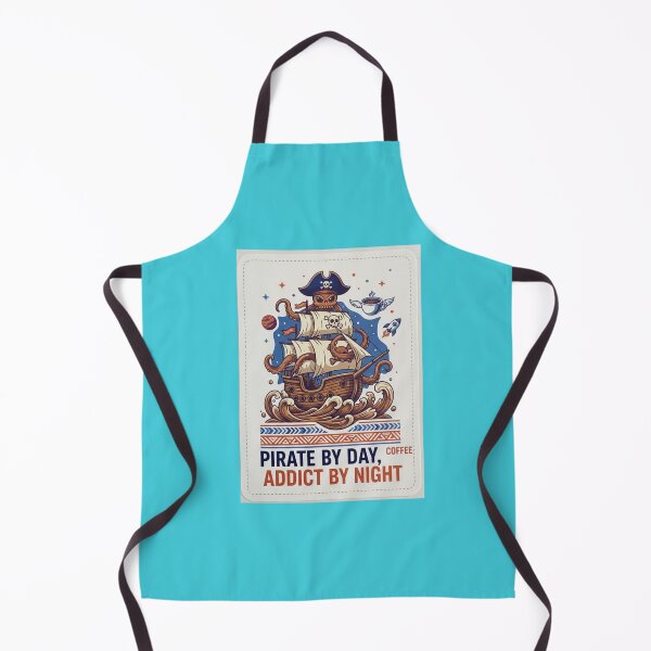 Item preview, Pirate By Day Coffee Addict By Night Space Ship Illustration designed and sold by Scro-Ciob-Shop.