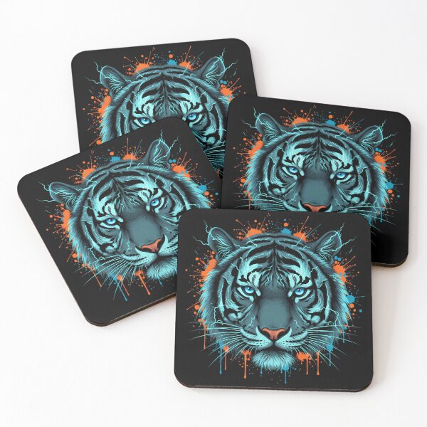 Item preview, Electric Tiger - Neon Fury & Cyber Stripes designed and sold by ImpactVibe.
