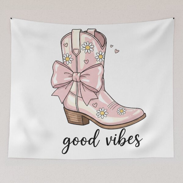Item preview, Pink Daisy Cowgirl Boot with Bow – Cute Western Coquette Aesthetic Art designed and sold by Luvahawb.