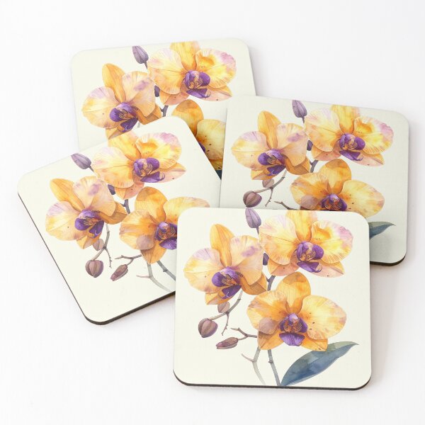 Item preview, Gentle beauty, yellow orchid with purple contrast designed and sold by LiskoDesign.