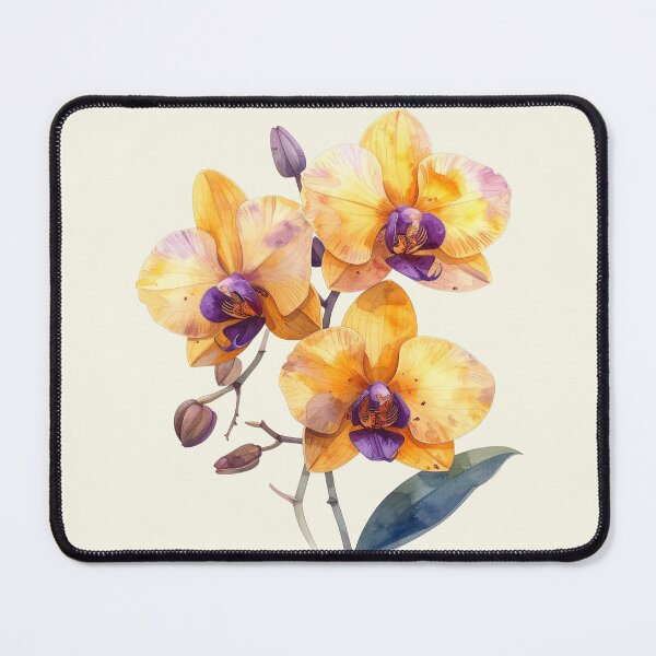 Item preview, Gentle beauty, yellow orchid with purple contrast designed and sold by LiskoDesign.