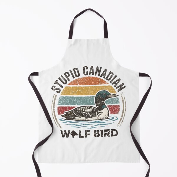 Item preview, Stupid Canadian Wolf Bird Retro Sunset Heated Rivalry Loon designed and sold by EvrmoodCo.