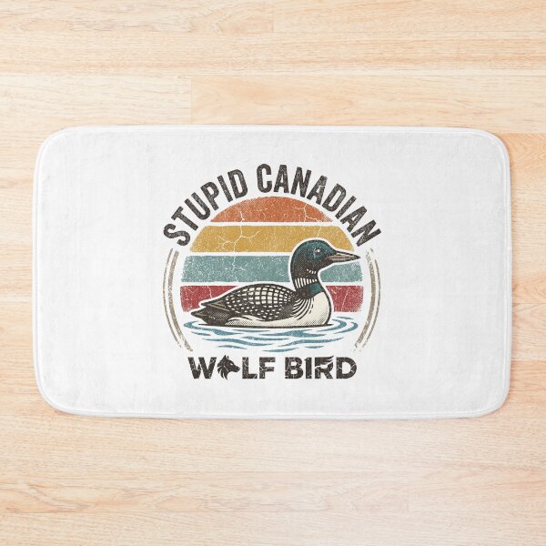 Item preview, Stupid Canadian Wolf Bird Retro Sunset Heated Rivalry Loon designed and sold by EvrmoodCo.
