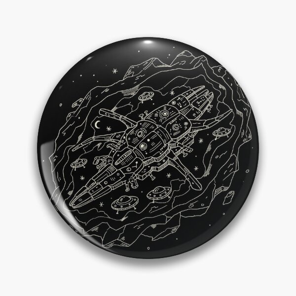 Item preview, Asteroid Hidden Spaceship Hangar Minimalist Line Art designed and sold by zzz888.