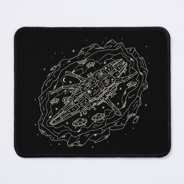 Item preview, Asteroid Hidden Spaceship Hangar Minimalist Line Art designed and sold by zzz888.