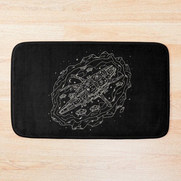 Item preview, Asteroid Hidden Spaceship Hangar Minimalist Line Art designed and sold by zzz888.