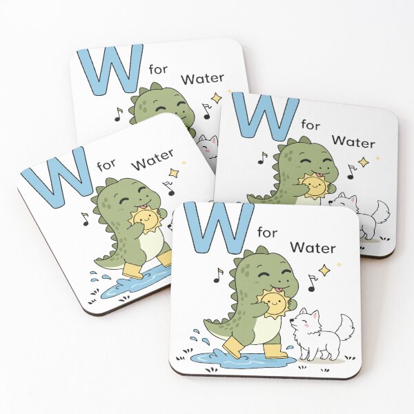 Item preview, W for Water – Cute Dinosaur Alphabet Illustration for Kids designed and sold by MeeraArts&Crafts.