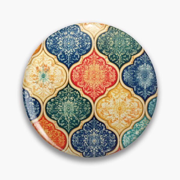 Item preview, Colorful Moroccan Quatrefoil Tile Pattern (AI Decorative Design) designed and sold by Cleora Art .