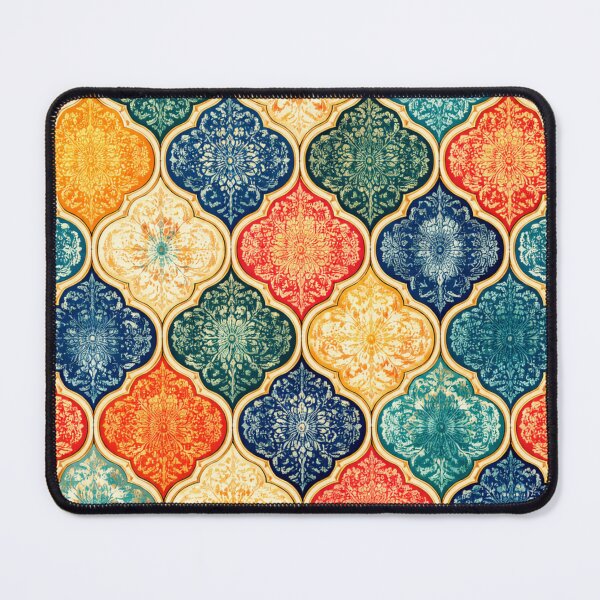Item preview, Colorful Moroccan Quatrefoil Tile Pattern (AI Decorative Design) designed and sold by Cleora Visuals.