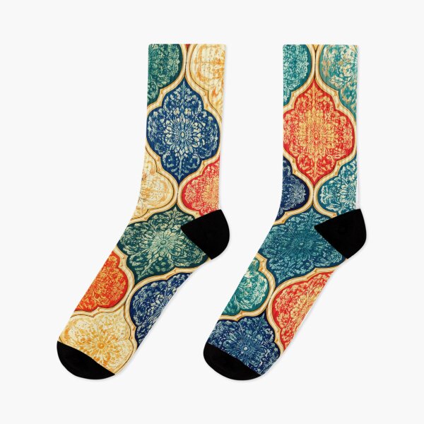 Item preview, Colorful Moroccan Quatrefoil Tile Pattern (AI Decorative Design) designed and sold by Cleora Art .