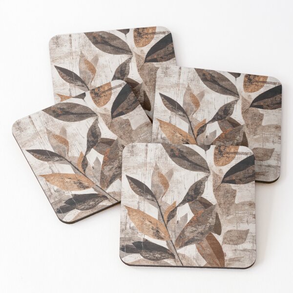 Item preview, Earthy Botanical Leaf Pattern with Warm Neutral Brown Tones designed and sold by tamoora.