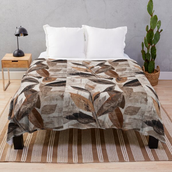 Item preview, Earthy Botanical Leaf Pattern with Warm Neutral Brown Tones designed and sold by tamoora.