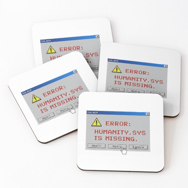 Item preview, ICE Error: Humanity.sys is Missing - Retro Political Satire designed and sold by SlientOrbit.
