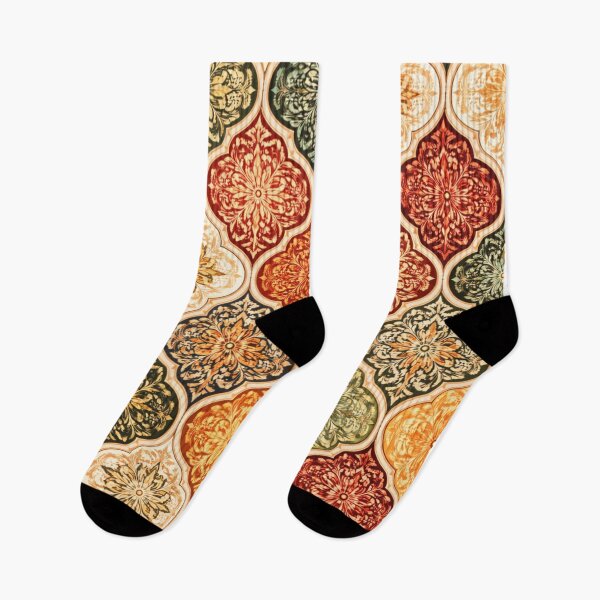 Item preview, Warm Moroccan Floral Tile Pattern in Terracotta & Olive (AI Decorative Design) designed and sold by Cleora Art .