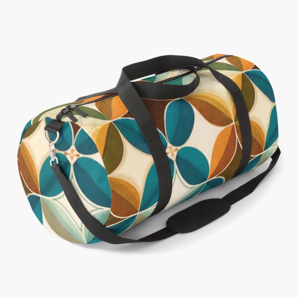 Item preview, Retro Circle Geometric Pattern in Teal & Mustard (AI Vintage Design) designed and sold by Cleora Art .