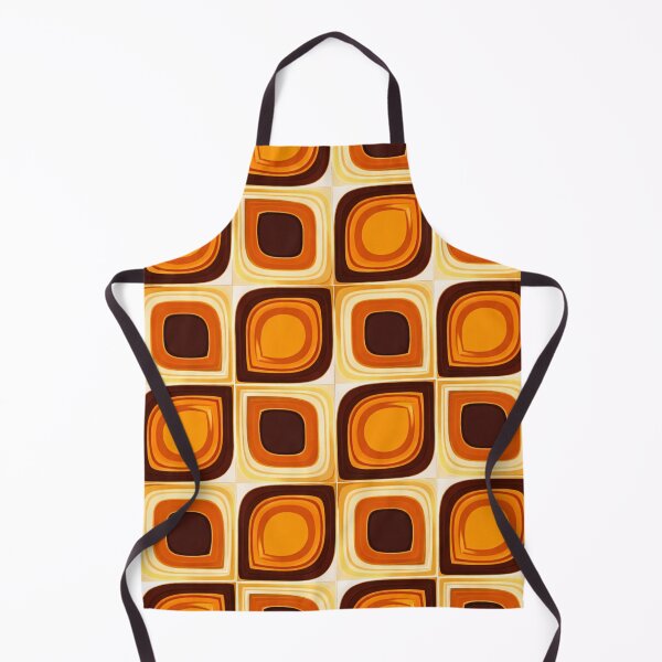 Item preview, Retro Rounded Square Pattern in Orange & Brown (AI 70s Geometric Design) designed and sold by Cleora Art .