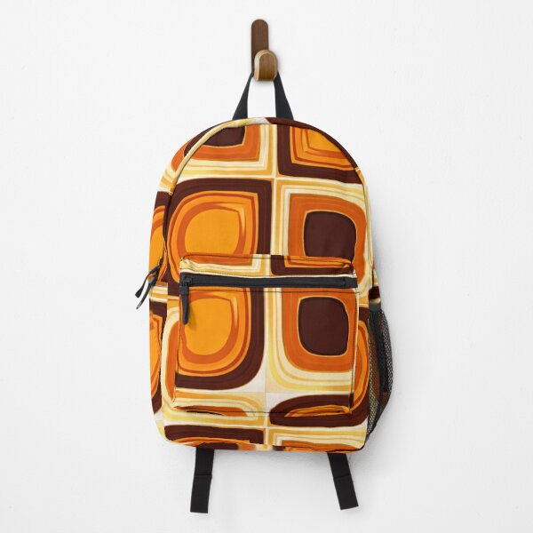 Item preview, Retro Rounded Square Pattern in Orange & Brown (AI 70s Geometric Design) designed and sold by Cleora Art .