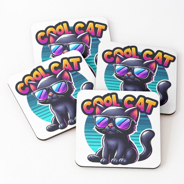 Item preview, Cool Cat Sunglasses Cartoon Black Cat designed and sold by purrsoul.