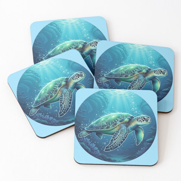 Item preview, Glowing Sea Turtle in a Magical Ocean designed and sold by soletstudio.