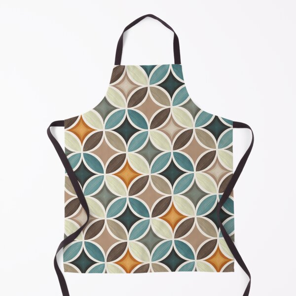 Item preview, Retro Interlocking Circle Pattern in Teal & Warm Neutrals (AI Seamless Design) designed and sold by Cleora Art .