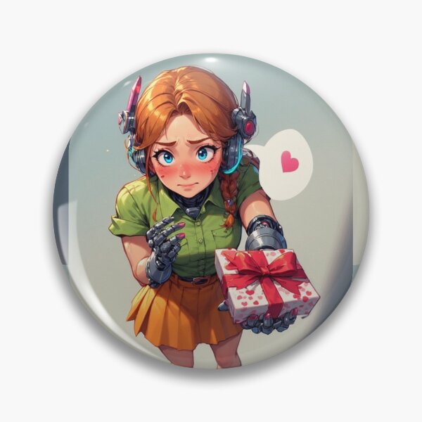 Aperçu de l'œuvre Anime de fille androïde timide - Saint-Valentin créée et vendue par ArtsJulian.