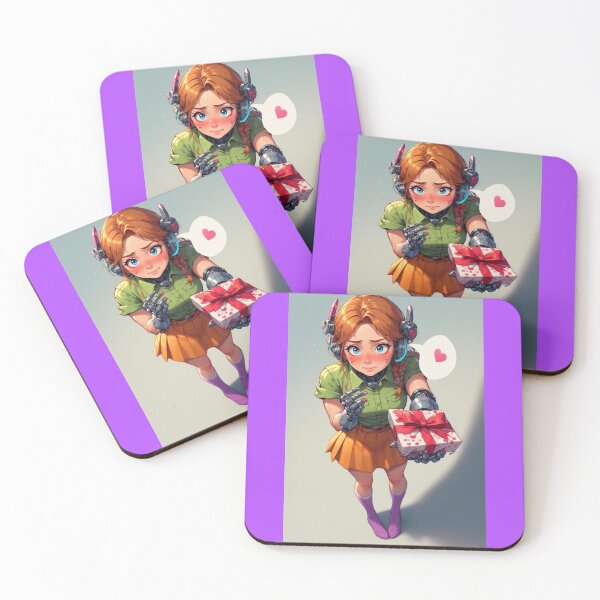 Item preview, Shy Android Girl Anime - Valentine's Day designed and sold by ArtsJulian.