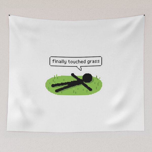 Item preview, Finally Touched Grass Pixel Meme designed and sold by TinyJoy Studio.