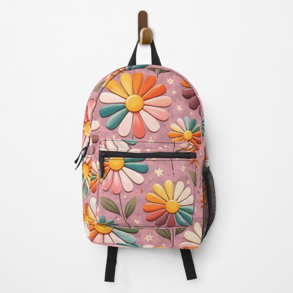 Item preview, Retro Daisy Pattern on Mauve Background (AI Seamless Floral Design) designed and sold by Cleora Art .