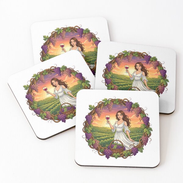 Item preview, Sunset Vineyard Elegance – Wine Lover Cottagecore Art designed and sold by C3J7.