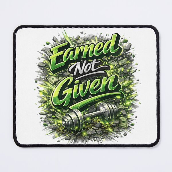 Item preview, Earned Not Given Motivational Typography Design designed and sold by Combat Skies.