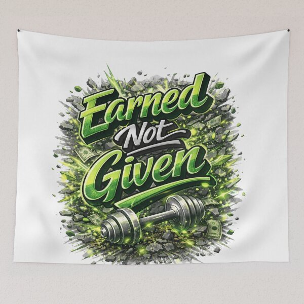 Item preview, Earned Not Given Motivational Typography Design designed and sold by Combat Skies.