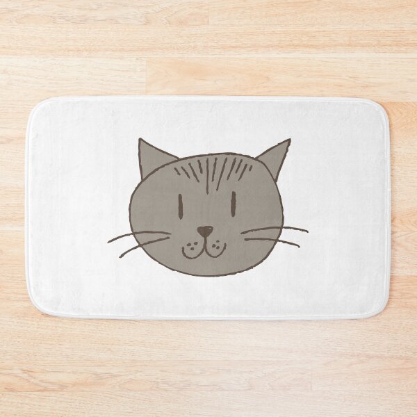Item preview, Cute Gray Cat Face, Hand Drawn designed and sold by FourAcreFarm.