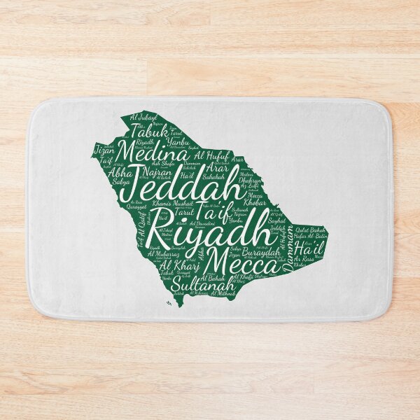 Item preview, Saudi Arabia City Map Word Art - Modern Green & White Design designed and sold by mashmosh.