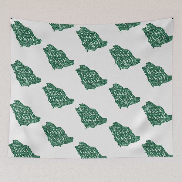 Item preview, Saudi Arabia City Map Word Art - Modern Green & White Design designed and sold by mashmosh.
