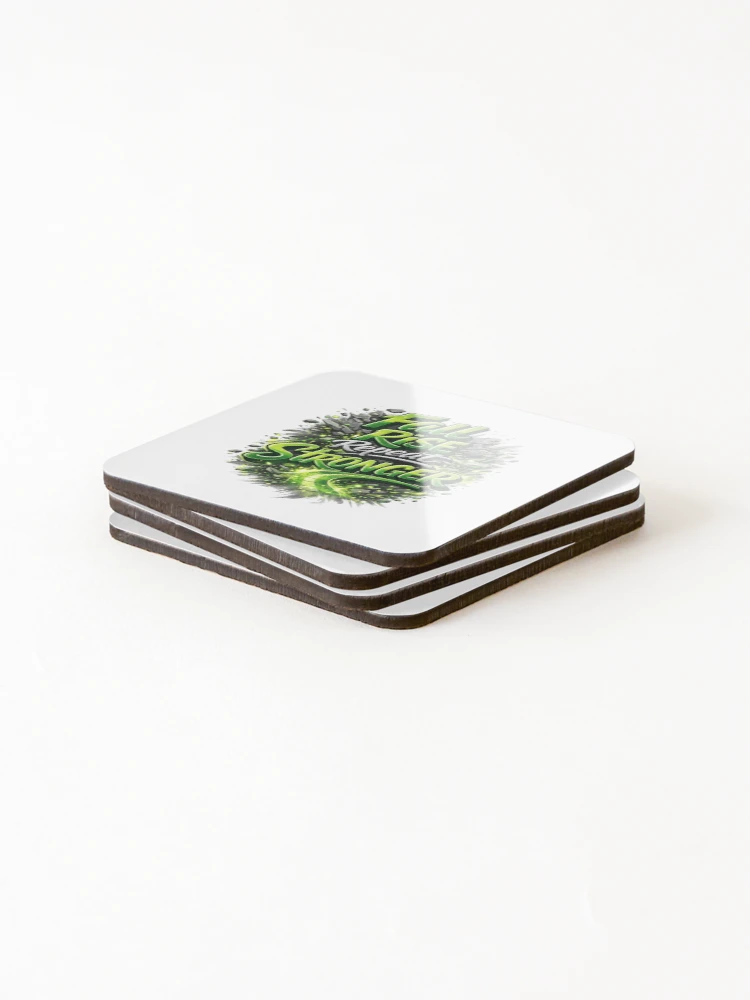 Thumbnail 4 of 5, Coasters (Set of 4), Fall Rise Repeat Stronger Typography Design designed and sold by IRON WINGS /USAF.