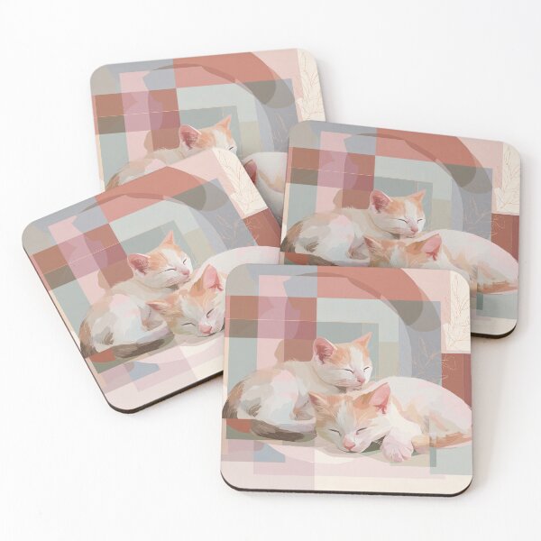 Item preview, Sleeping Cats in boho Geometric Design designed and sold by lautir.