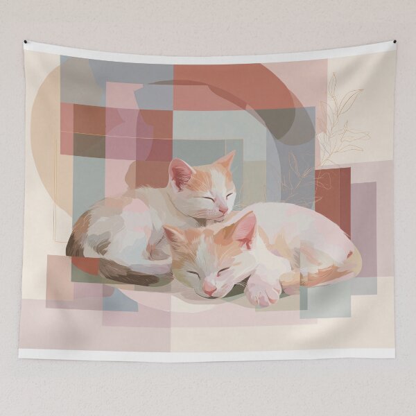 Item preview, Sleeping Cats in boho Geometric Design designed and sold by lautir.