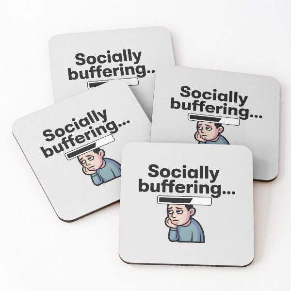 Item preview, Socially Buffering Funny Introvert and Social Anxiety Art designed and sold by SplashTastic.