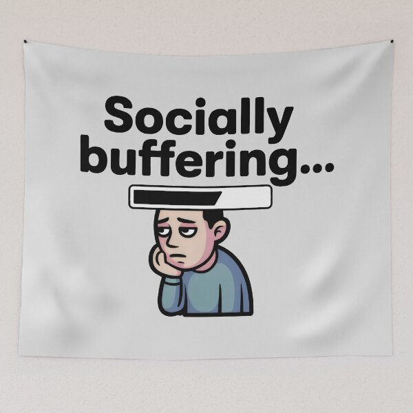 Item preview, Socially Buffering Funny Introvert and Social Anxiety Art designed and sold by SplashTastic.
