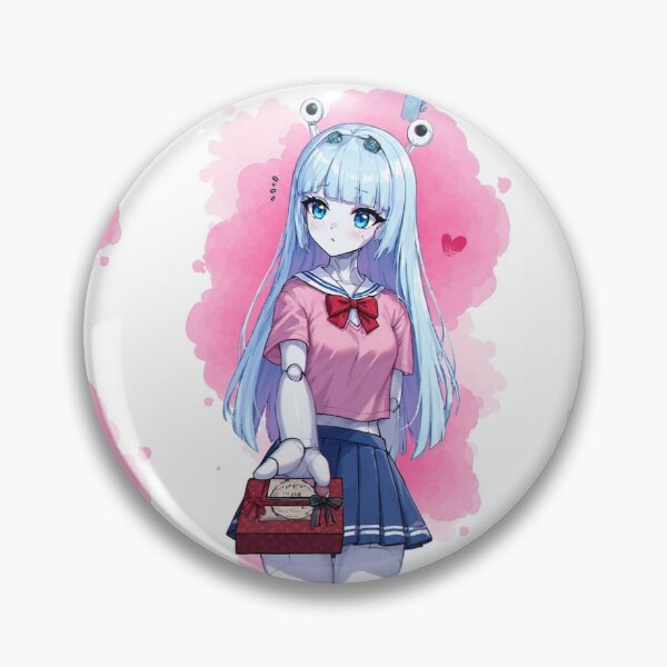 Item preview, Android girl delivering a Valentine's Day gift designed and sold by ArtsJulian.