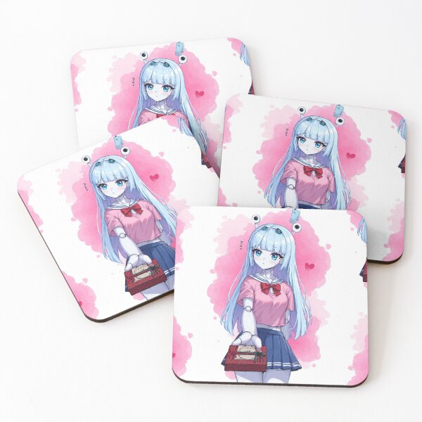 Item preview, Android girl delivering a Valentine's Day gift designed and sold by ArtsJulian.