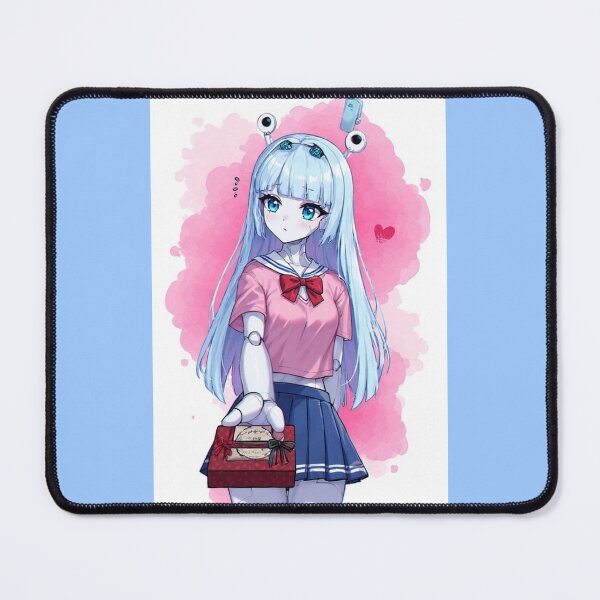 Item preview, Android girl delivering a Valentine's Day gift designed and sold by ArtsJulian.