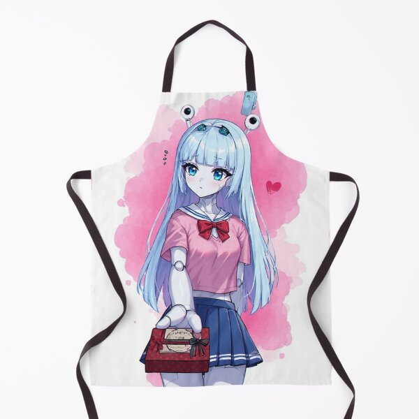 Item preview, Chica androide entregando regalo de San Valentín designed and sold by ArtsJulian.